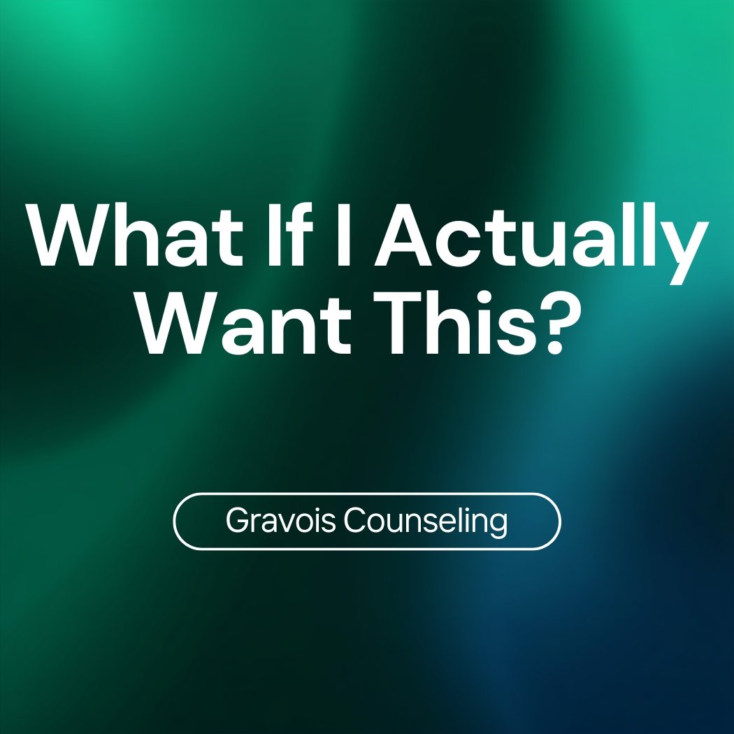 Gradient background with text reading ‘Avoidance Works Until It Doesn’t’ and Gravois Counseling, representing avoidance in OCD.